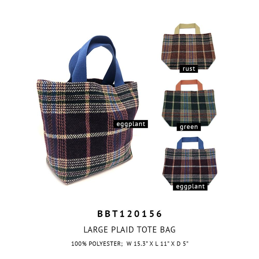 Do Everything in Love Plaid Knit Tote Handbag - 100% Polyester - Approximately 11" H x 15.5" x 5" D - 5" Handles view 6