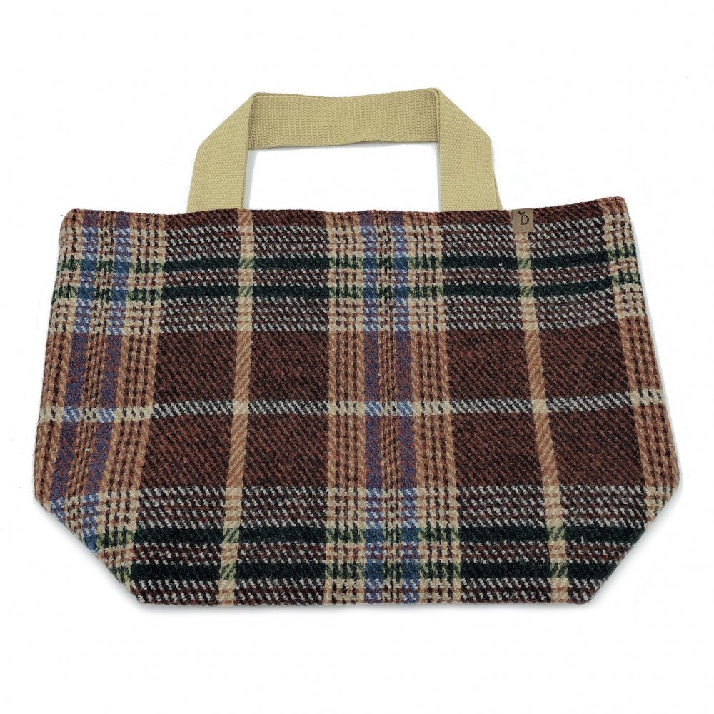 Do Everything in Love Plaid Knit Tote Handbag - 100% Polyester - Approximately 11" H x 15.5" x 5" D - 5" Handles view 2