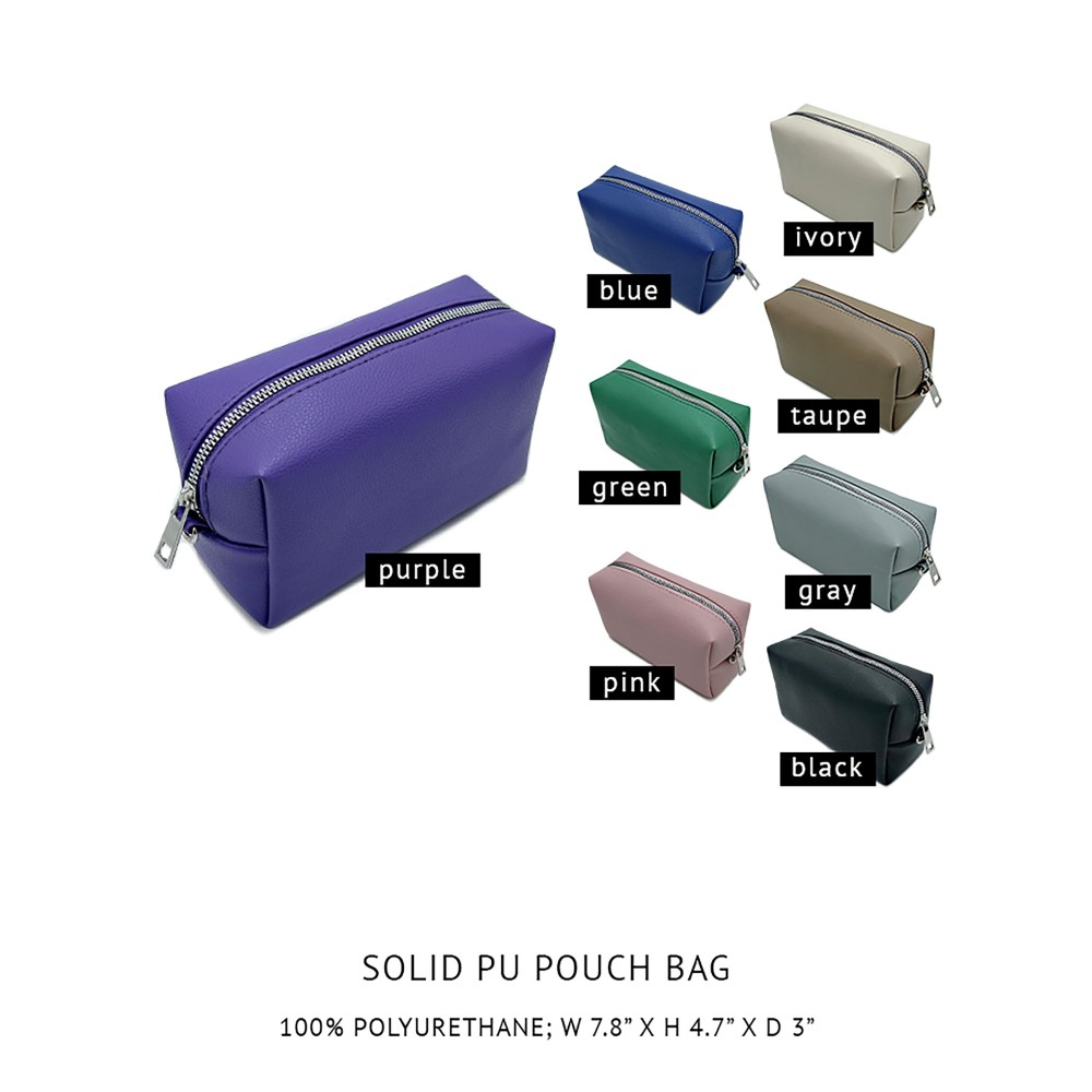 Faux Leather Solid - Fully Lined - Spot Clean Only - 100% Polyurethane - Zipper Closure - Has Anchors For Shoulder Strap - Approximately 7.8" W X 4.7" H *Strap As Shown Sold Separately view 6