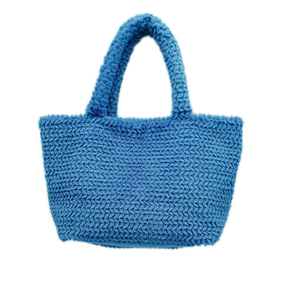 Do Everything In Love Textured Chevron Faux Fur Tote Bag - Magnetic Button Closure - One Lined Body With 2 Internal Side Pockets - Approximately 12.75" WX 11" HX 6.5" D - 100% Polyester view 2