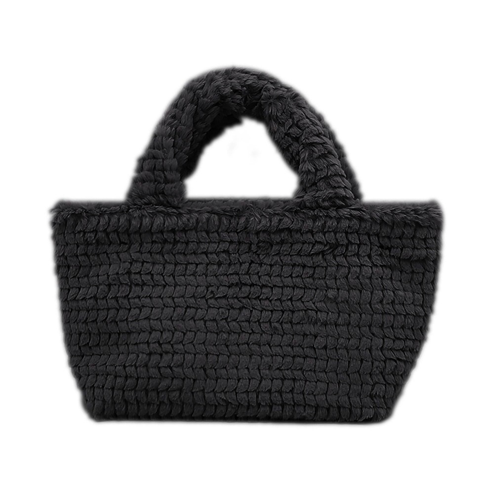 Do Everything In Love Textured Square Cut Faux Fur Mini Tote Bag - Button Closure - Lined Single Main Pocket - Approximately 9.8" WX 7.5" HX 4.5" D view 2