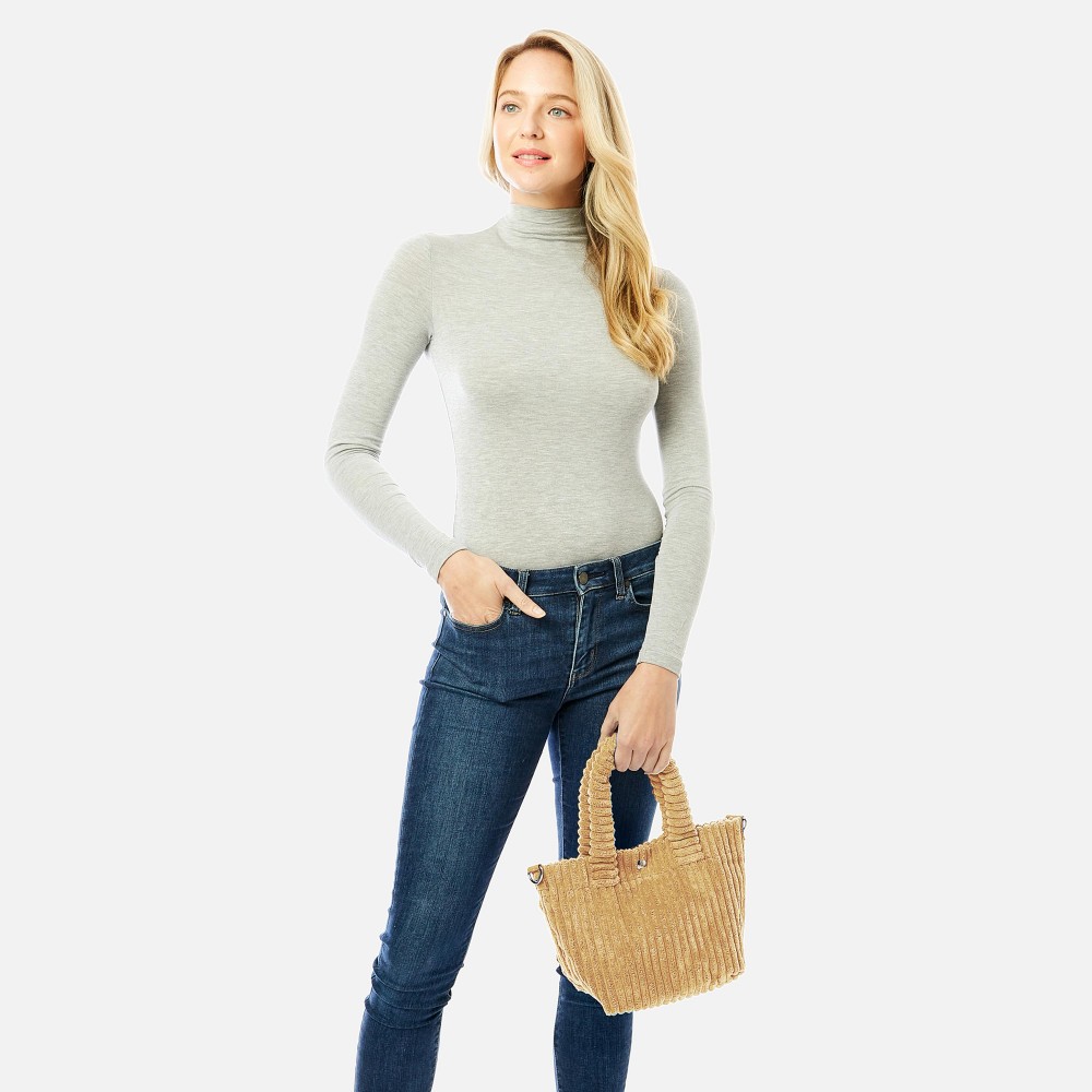 Thick Fuzzy Cord Hand Bag With Matching Removable Adjustable Cross Body Strap - Magnetic Closure - One Inner Pocket - Adjustable Strap - Approximately 11" L x 7" T x 4" D - 88% Polyester / 12% Nylon view 2