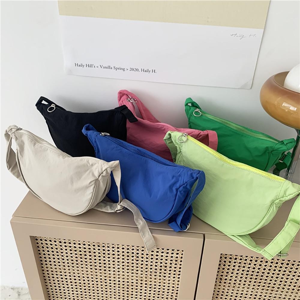 Simple Nylon Everyday Carry Purse - Full Zipper Closure - Open and Zipper Internal Pocket - Slide Adjustable Strap - Approximately 12" W X 7" T X 3" D - Strap Drop 10-17" L view 4
