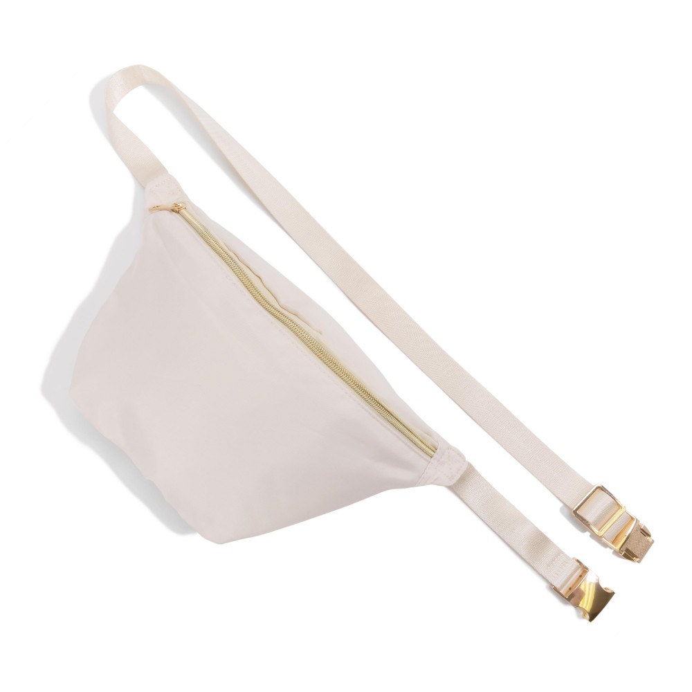 Large Nylon Zipper Fanny Pack - Full Zipper Closure - Water Resistant Material - Adjustable Fixed Canvas Strap - Strap Approximately 35-46" L - Bag Body 10" W X 7.5" T X 2.5"D view 2