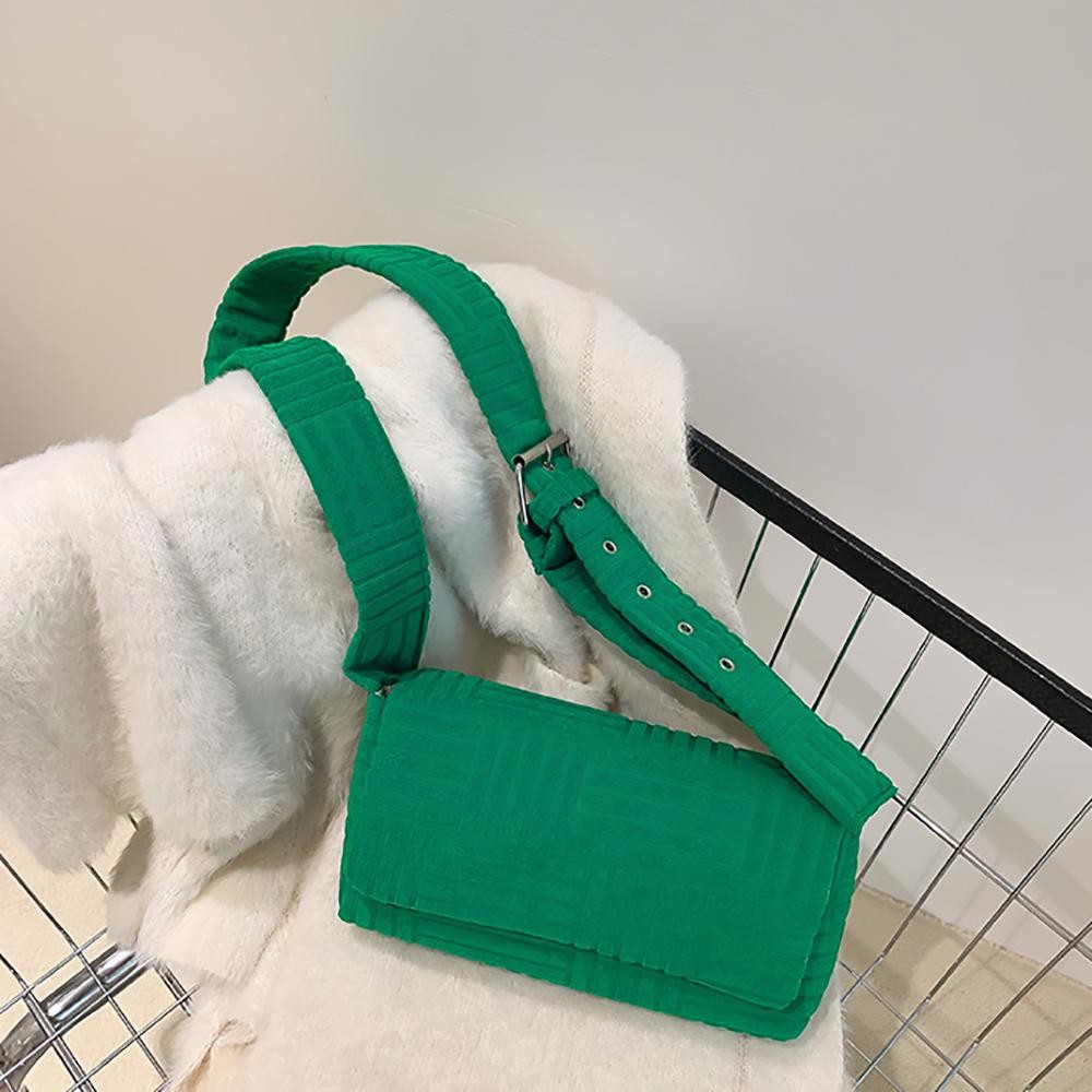 Quilted Envelope Cross Body Bag With Buckle - Magnetic Flap Closure - Adjustable Cross Body Strap - Approximately 9.5"L x 5.5"H x 2.4"D view 2