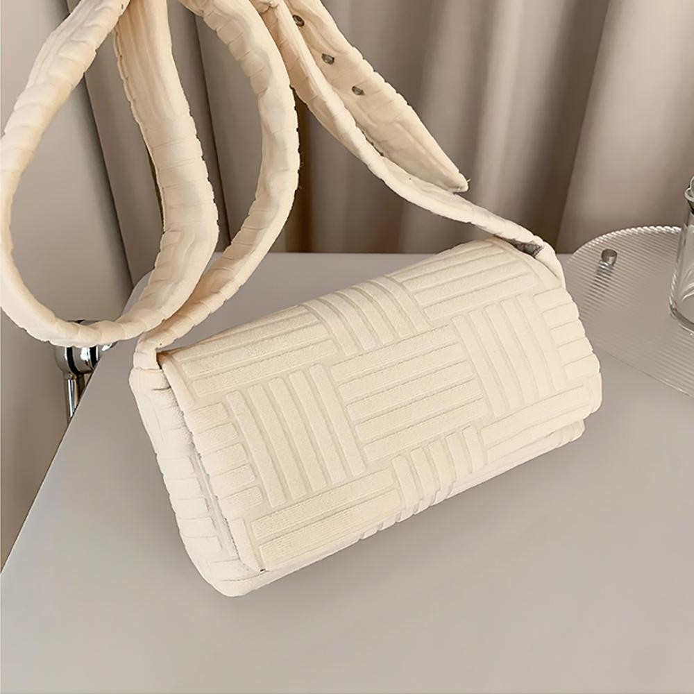 Quilted Envelope Cross Body Bag With Buckle - Magnetic Flap Closure - Adjustable Cross Body Strap - Approximately 9.5"L x 5.5"H x 2.4"D view 2
