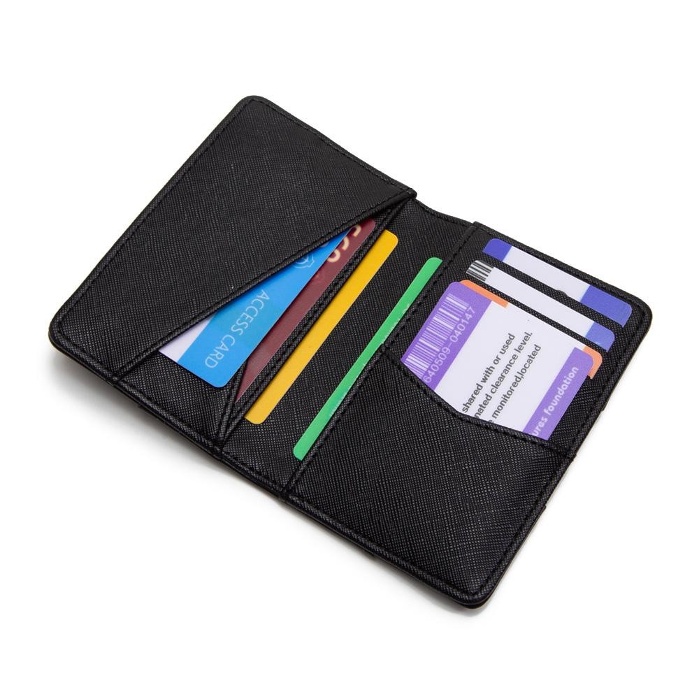 Vegan Leather Woven Bifold Wallet - Five Inside Pockets - Three Card Holders - 4.5" W X 3" H view 4