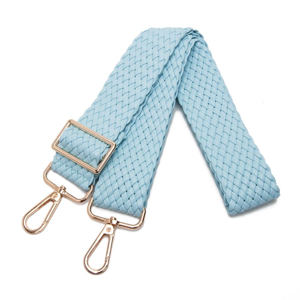 Braided Vegan Leather Adjustable Bag Strap - Approximately 30"-54" L - 1.75" W - Lobster Claw Attachment view 2
