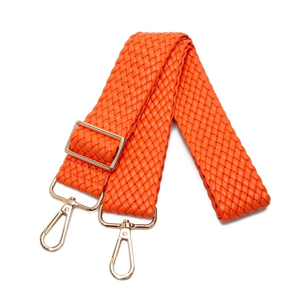 Braided Vegan Leather Adjustable Bag Strap - Approximately 30"-54" L - 1.75" W - Lobster Claw Attachment view 2