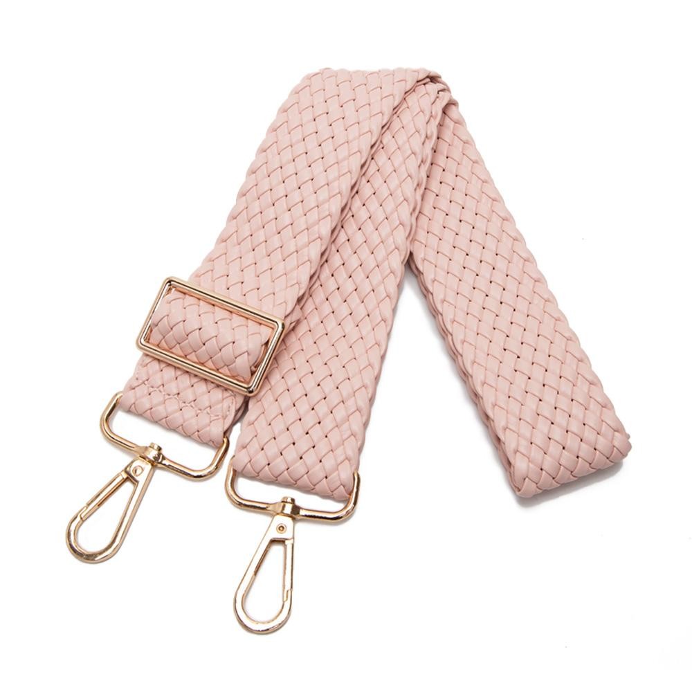 Braided Vegan Leather Adjustable Bag Strap - Approximately 30"-54" L - 1.75" W - Lobster Claw Attachment view 2