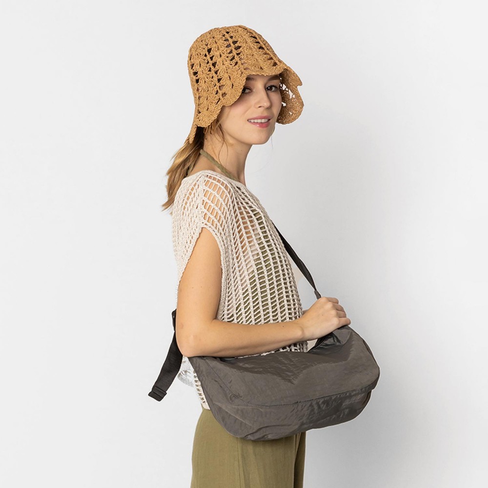 Do Everything In Love Water Resistant Crossbody Bag With Adjustable Strap - Full Zipper Closure - Lined Body With One Zipper Pocket - Adjustable Strap 20" L - Body Approximately 14" W X 8" T X 4" D - Material : Shell: 100% Nylon Lining: 100% Polyester view 2