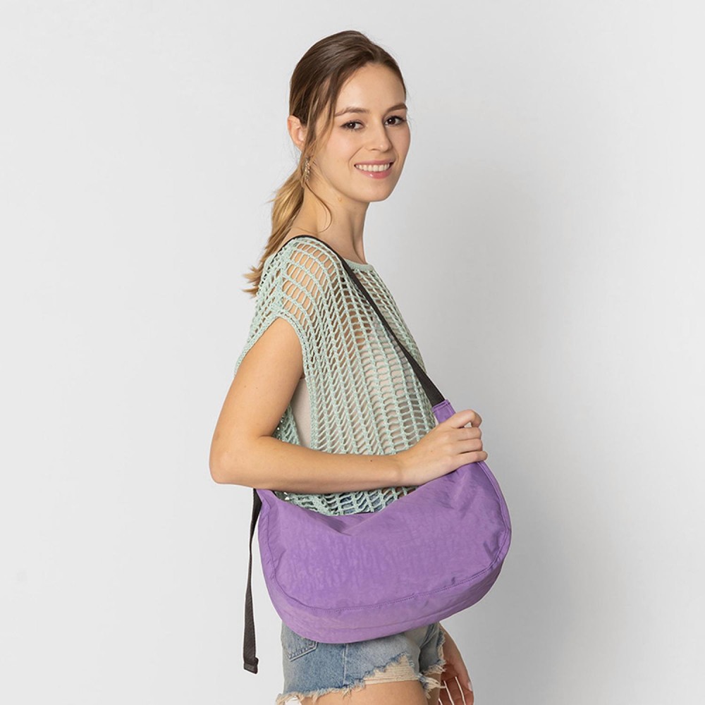 Do Everything In Love Water Resistant Crossbody Bag With Adjustable Strap - Full Zipper Closure - Lined Body With One Zipper Pocket - Adjustable Strap 20" L - Body Approximately 14" W X 8" T X 4" D - Material : Shell: 100% Nylon Lining: 100% Polyester view 2