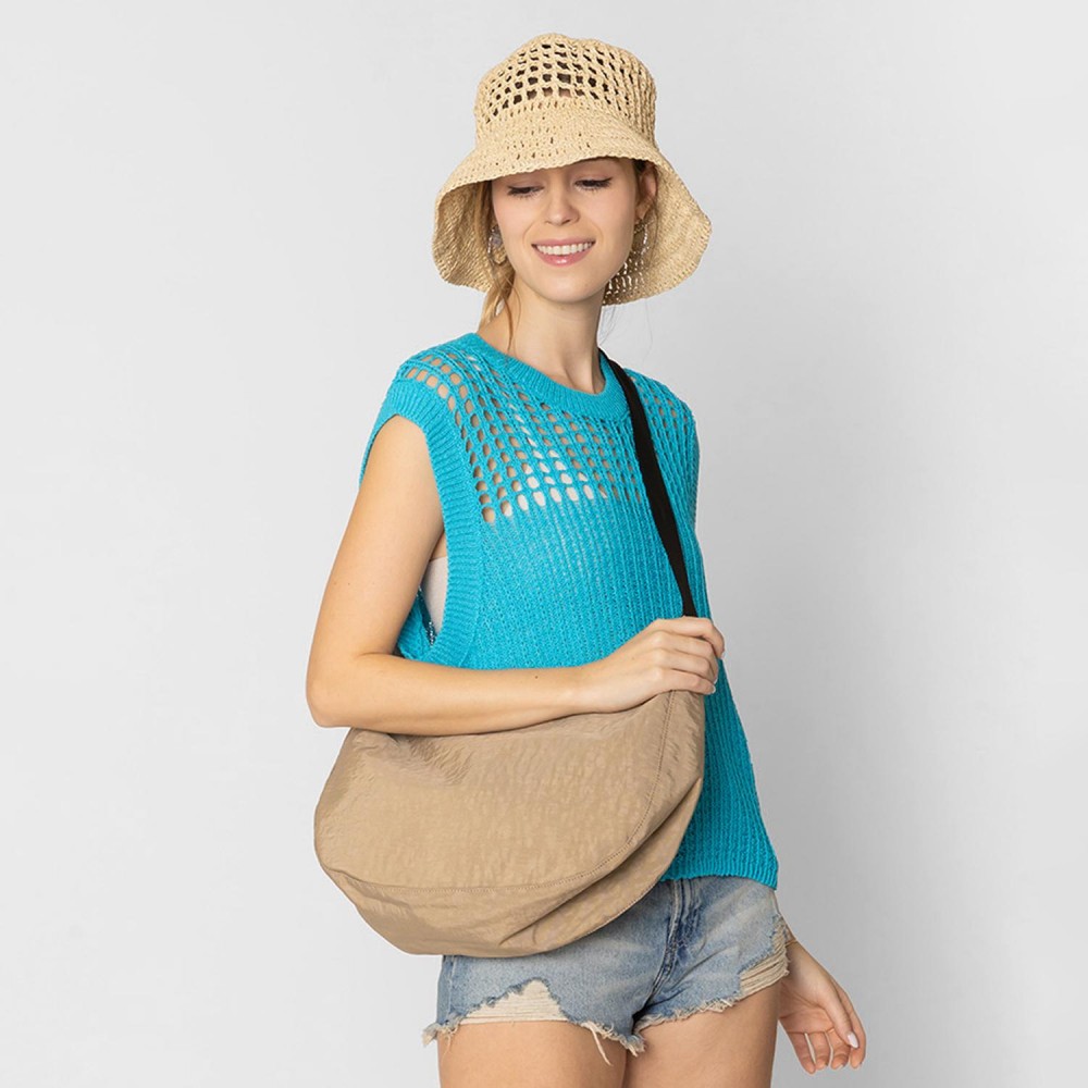 Do Everything In Love Water Resistant Crossbody Bag With Adjustable Strap - Full Zipper Closure - Lined Body With One Zipper Pocket - Adjustable Strap 20" L - Body Approximately 14" W X 8" T X 4" D - Material : Shell: 100% Nylon Lining: 100% Polyester view 2