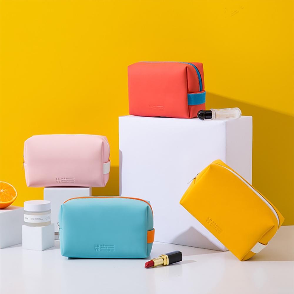Water Resistant PU Makeup Pouch With Elastic Accent Band - Water Resistant - Approximately 6" L x 4.5" T x 2.5" D view 4