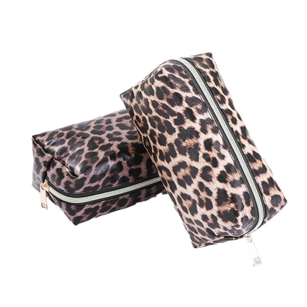Leopard Print Makeup Pouch - Zip Closure - Approximately 7" L x 4" T x 2.5" D view 4