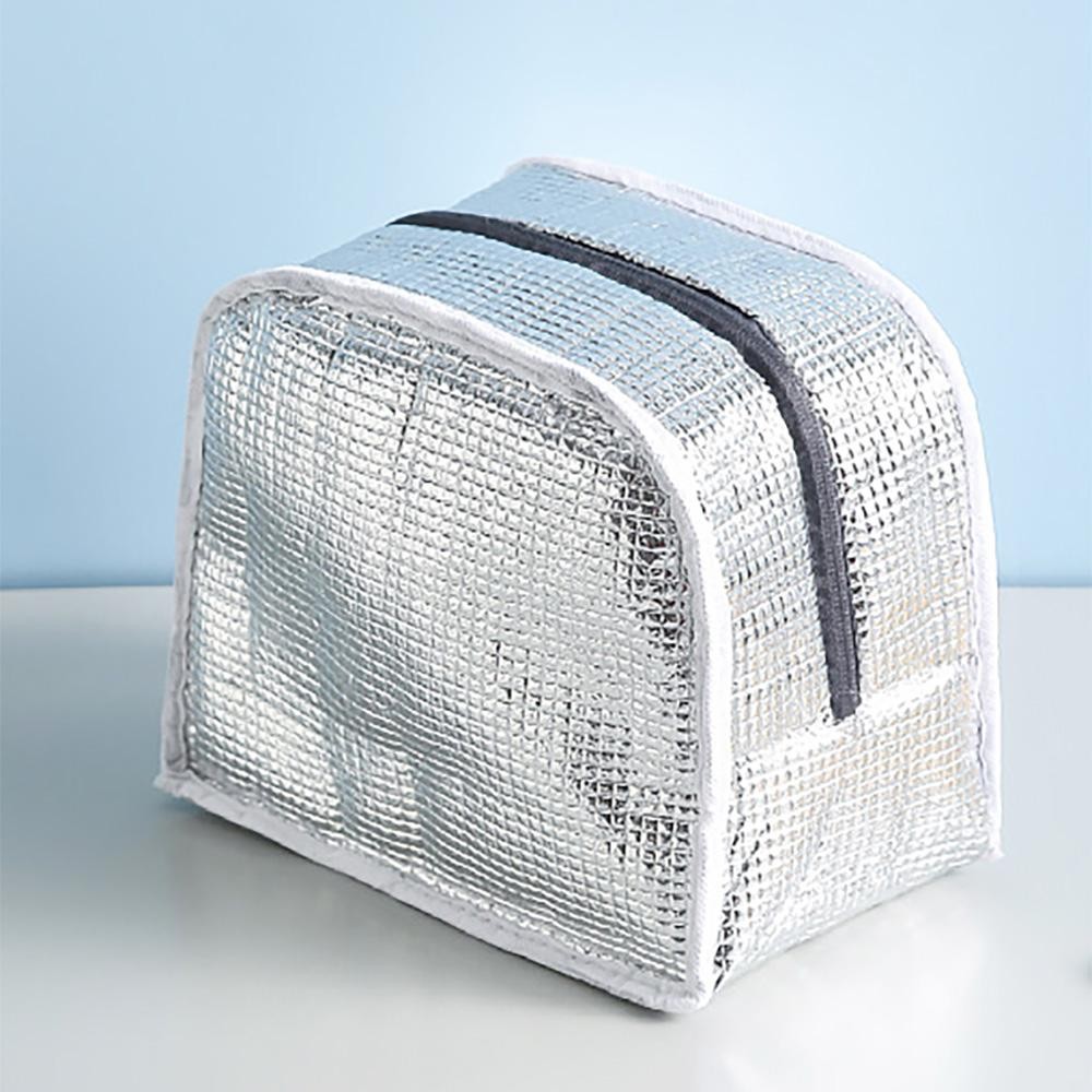 Quilted Checker Lunch Box - Full Zipper Closure - One External Open Pocket - Insulated Body - Approximately 8" T X 8.5" L X 5" D - Strap Drop 4.5" L view 4