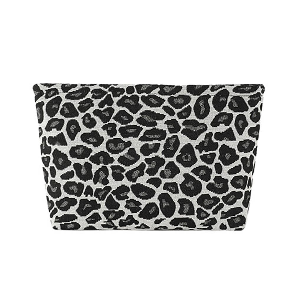 Leopard Print Makeup Pouch - Full Zipper Closure - Lined Interior - Approximately 9" L X 6" T X 2.5" D view 2