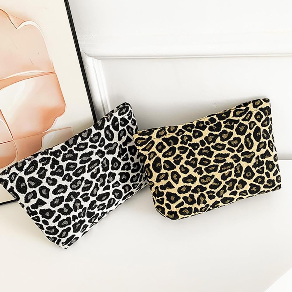 Leopard Print Makeup Pouch - Full Zipper Closure - Lined Interior - Approximately 9" L X 6" T X 2.5" D view 4