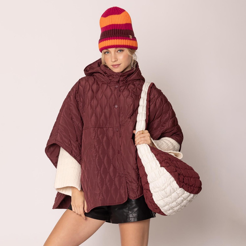 Do Everything In Love Game Day Quilted Puffer Shoulder Tote Bag - Full Zip Closure - One Interior Zip Pocket - Two Interior Open Pockets - Approximate 16" L x 12" T x 8" D - 100% Polyester view 2