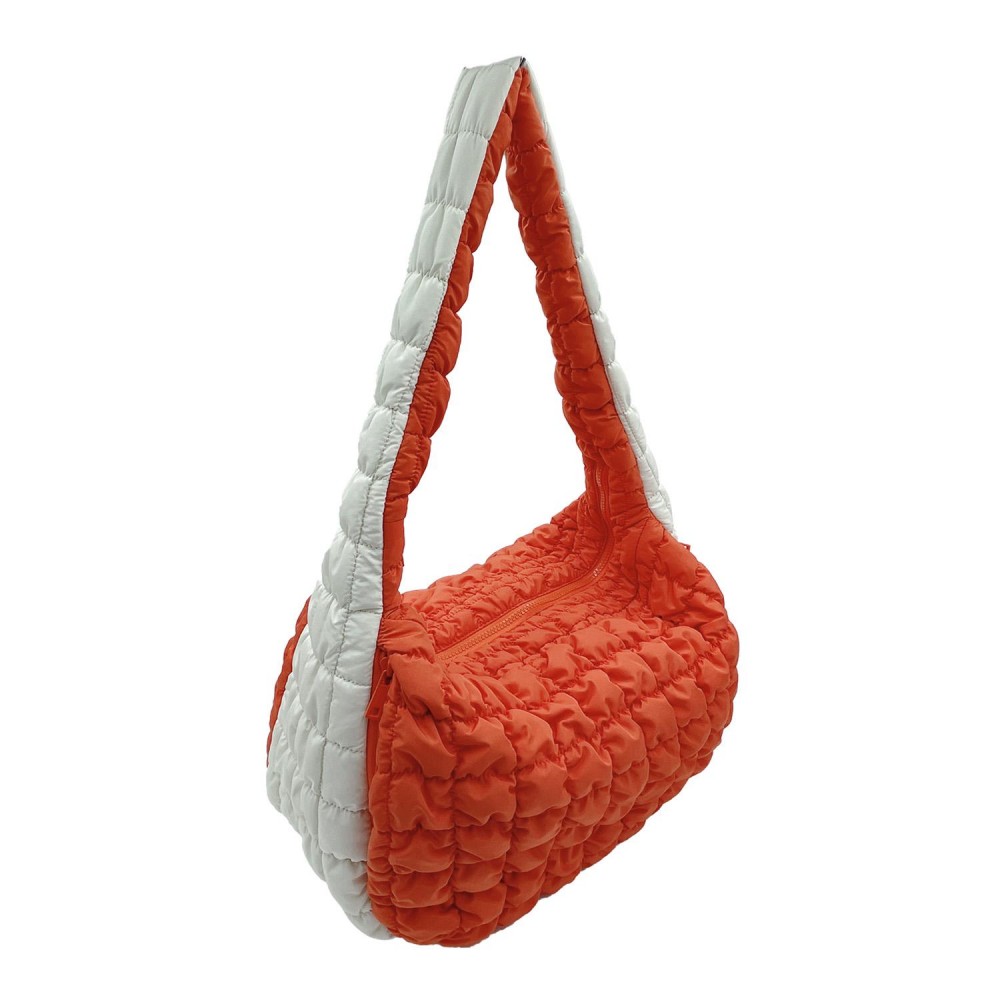 Do Everything In Love Game Day Quilted Puffer Shoulder Tote Bag - Full Zip Closure - One Interior Zip Pocket - Two Interior Open Pockets - Approximate 16" L x 12" T x 8" D - 100% Polyester view 4