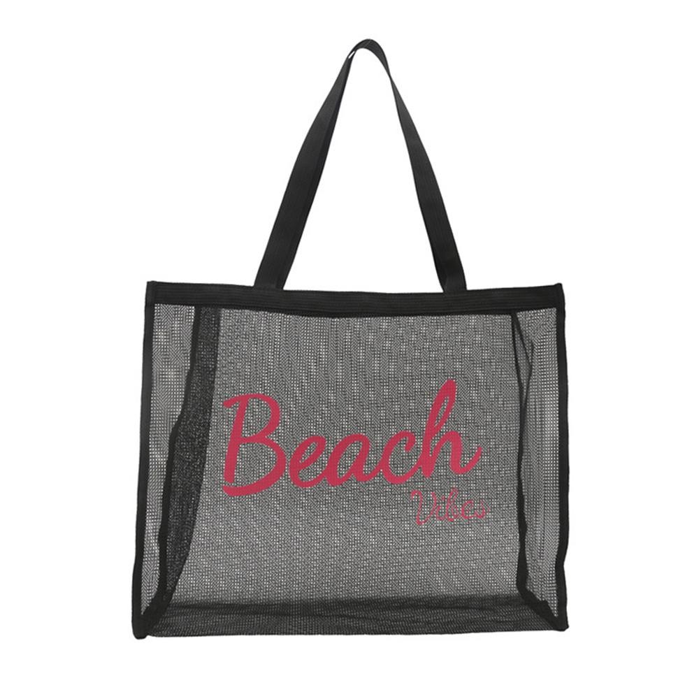 Mesh "Beach Vibes" Tote Bag - Approximately 17" L X 14" T X 5.5" D view 2
