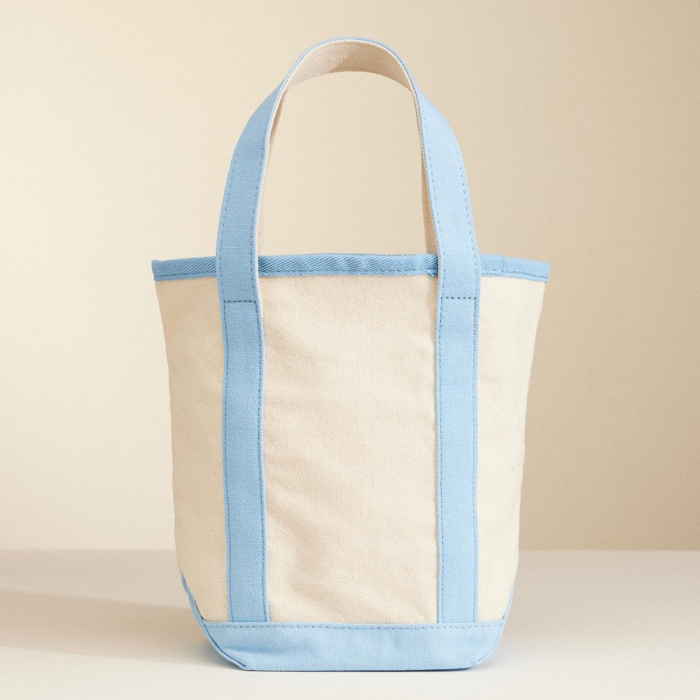 Mini Sea Shell Print Canvas Tote Bag - Handle Drop 5" L - Approximately 9.5" L X 11" T X 5" D - 100% Cotton view 4