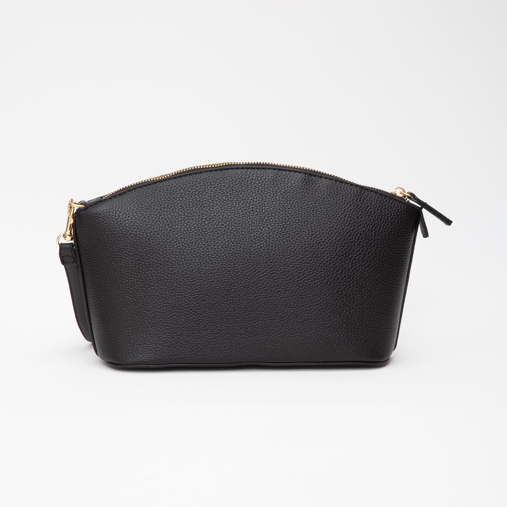 Vegan Leather Makeup Bag With Embossed " THE MAKEUP BAG" Detail - Full Zip Closure - Removeable Wristlet - 1 Internal Zip Pocket - Approximately 10.5" L X 6.5" T X 3" D view 6