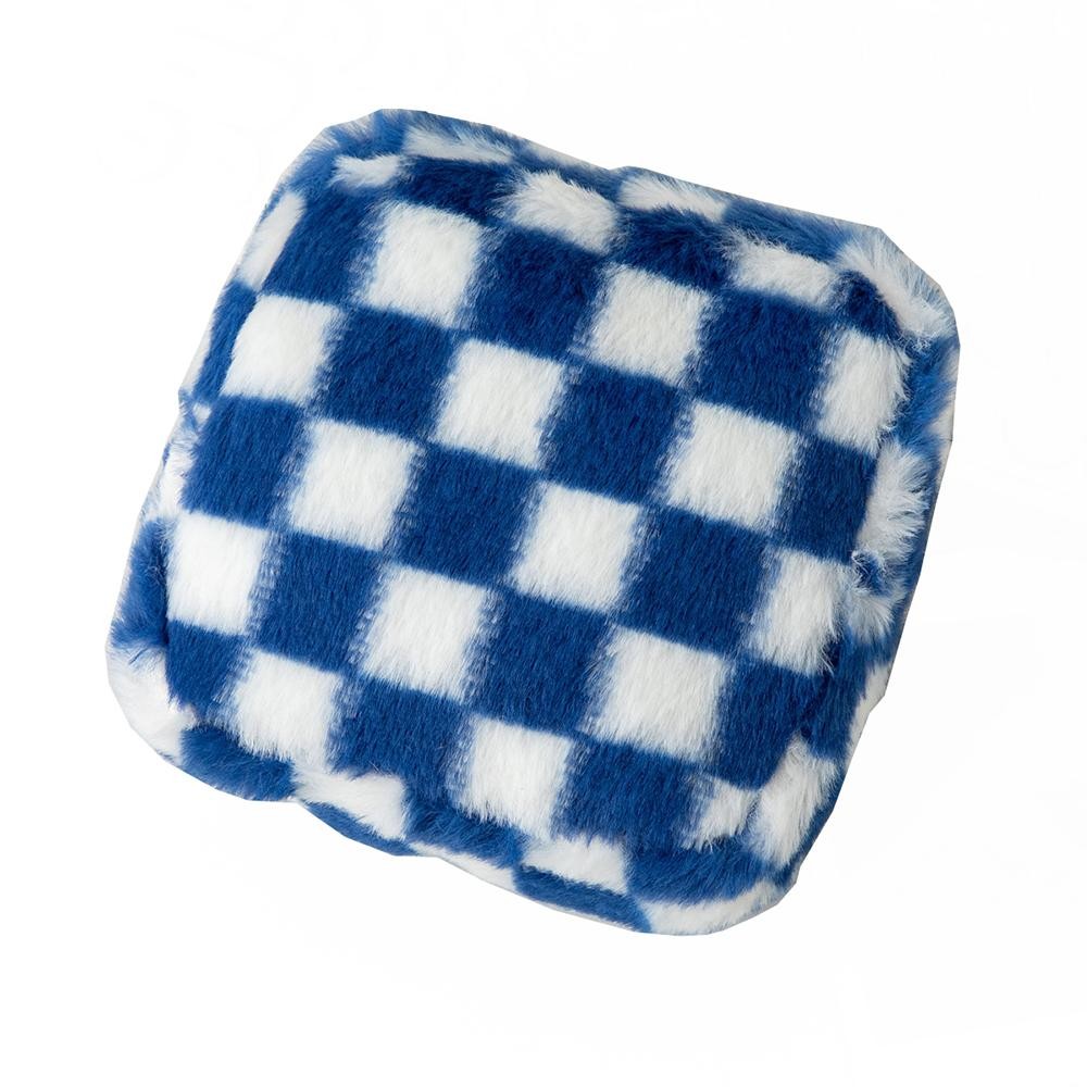 Furry Checker Pouch - Full Zip Closure - Lined Body - One Open Pocket - Approximately 5" L X 6" T X 2" D view 2