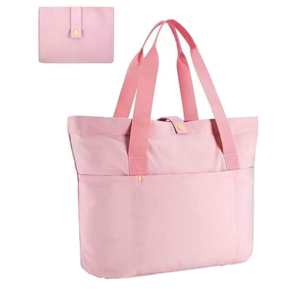 Foldable Nylon Tote Bag - Water Resistant - 3 Open & 1 Zip Outer Pocket - Lined Body - 1 Inner Zip Pocket - Approximately 16" L X 12" T X 5" D view 2