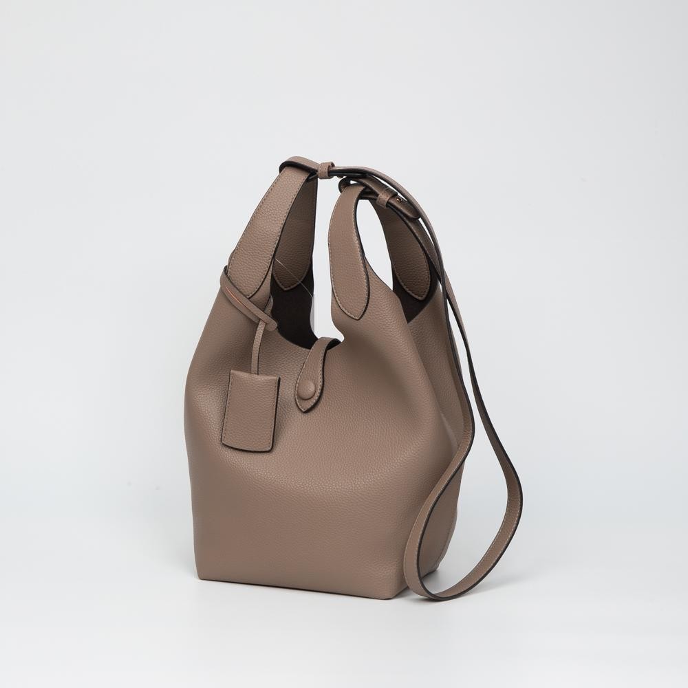 Vegan Leather Tote Bag - Single Handle - Magnetic Closure - Approximately 16" T x 15" W x 6" D - Handle Drop 43" L view 2