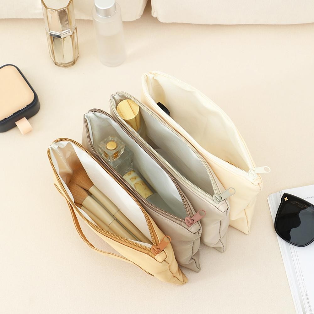 1 In 4 Nylon Make Up Pouch - Full Zip Closures - Handles On Both Ends - Approximately 5" T X 8" L view 2