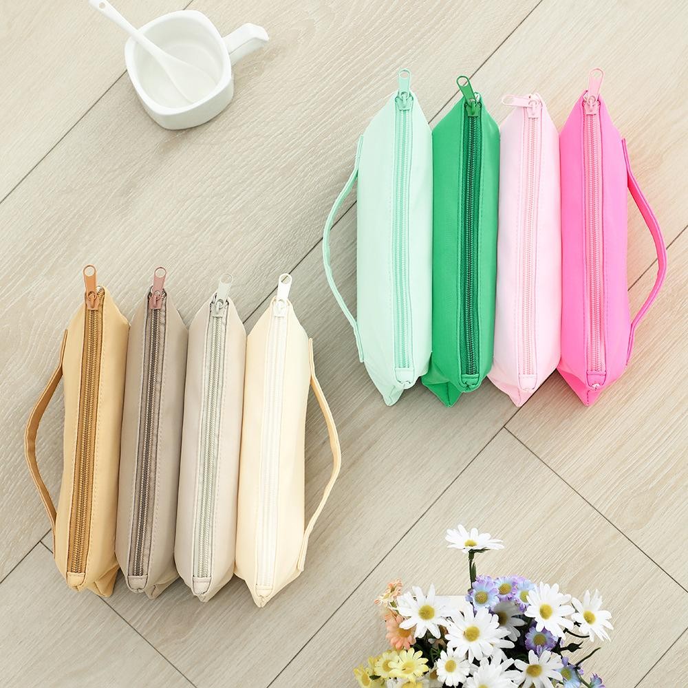 1 In 4 Nylon Make Up Pouch - Full Zip Closures - Handles On Both Ends - Approximately 5" T X 8" L view 4