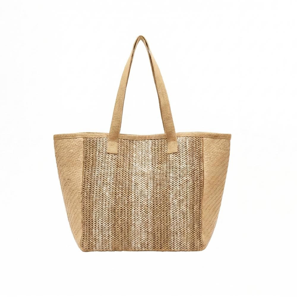 Nautical Stripe Tote Bag - Snap Closure - Lined Body with Open Pocket - Approximately 22" L X 14" T X 8" D - 100% Polyester view 4