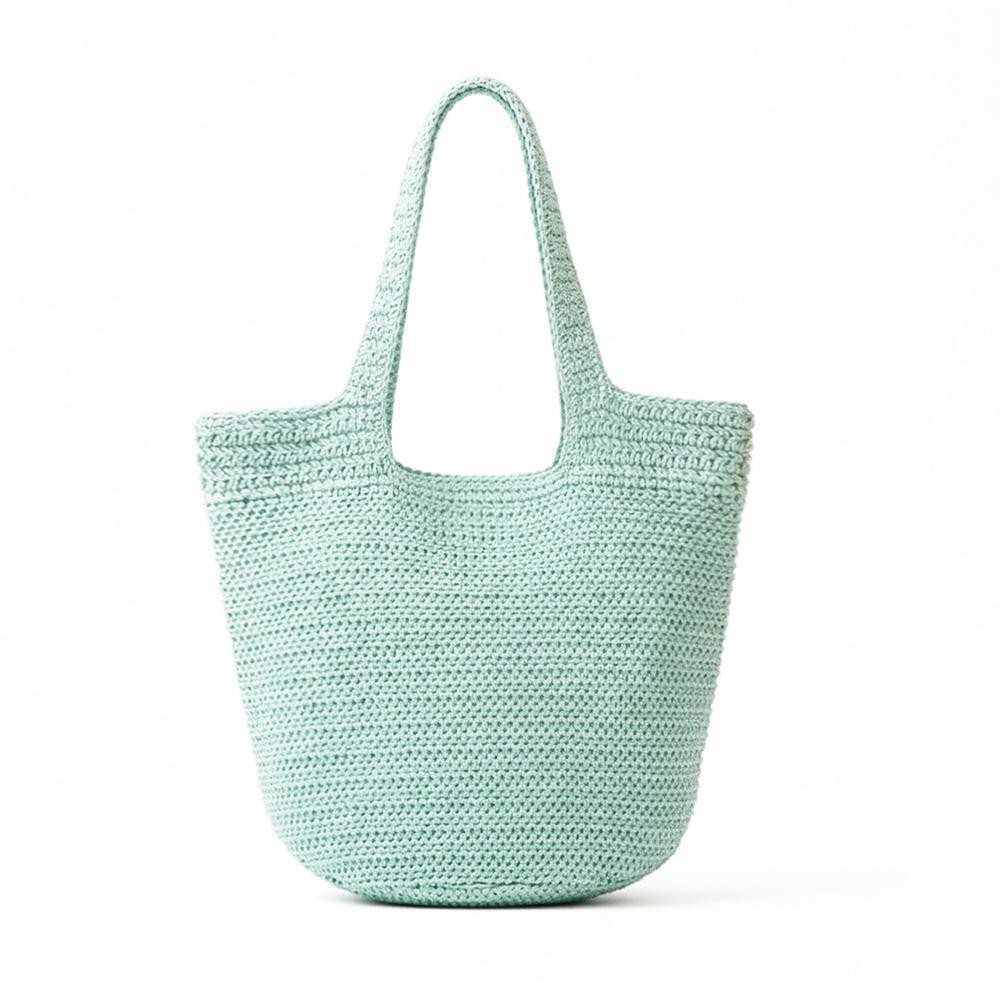 Round Bottom Woven Straw Tote Bag - Snap Closure - Lined Body with Open Pocket - Approximately 20" L X 14" T X 5.5" D - 100% Paper view 4