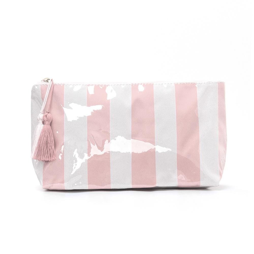 Checker Pouch With Tassel - Fill Zip Closure - Approximately 11" L X 5.75" T X 3.5" D view 2