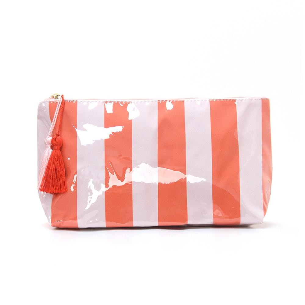 Checker Pouch With Tassel - Fill Zip Closure - Approximately 11" L X 5.75" T X 3.5" D view 2