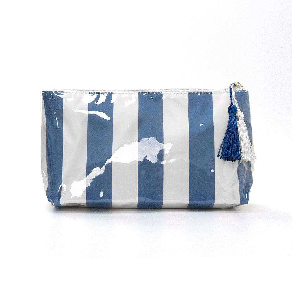 Checker Pouch With Tassel - Fill Zip Closure - Approximately 11" L X 5.75" T X 3.5" D view 2