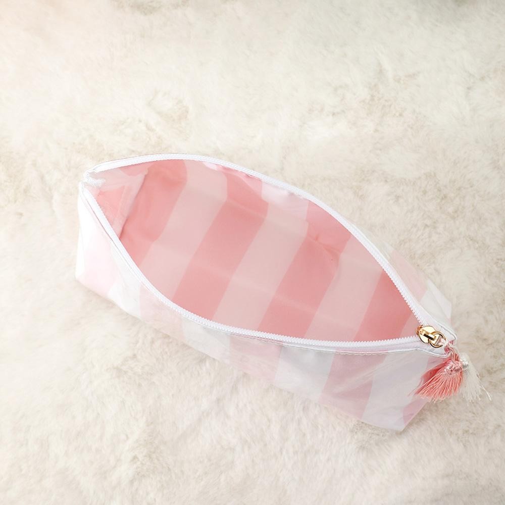 Checker Pouch With Tassel - Fill Zip Closure - Approximately 11" L X 5.75" T X 3.5" D view 4
