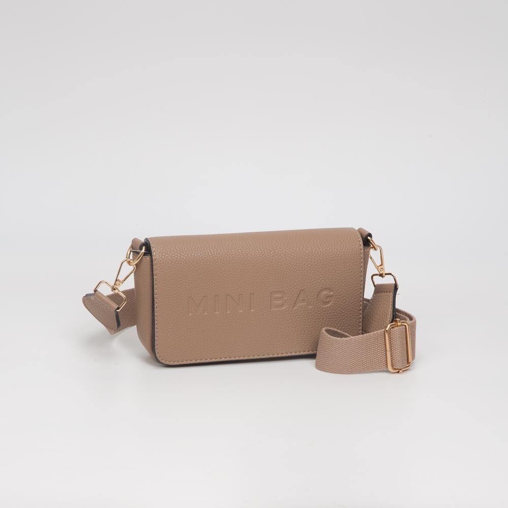 Vegan Leather Embossed "Mini Bag" Cross Body Bag - Snap Closure - 6 Card Holders - Removable Canvas Crossbody Strap - Approximately 8" L X 4.5" T X 1.5" D view 2