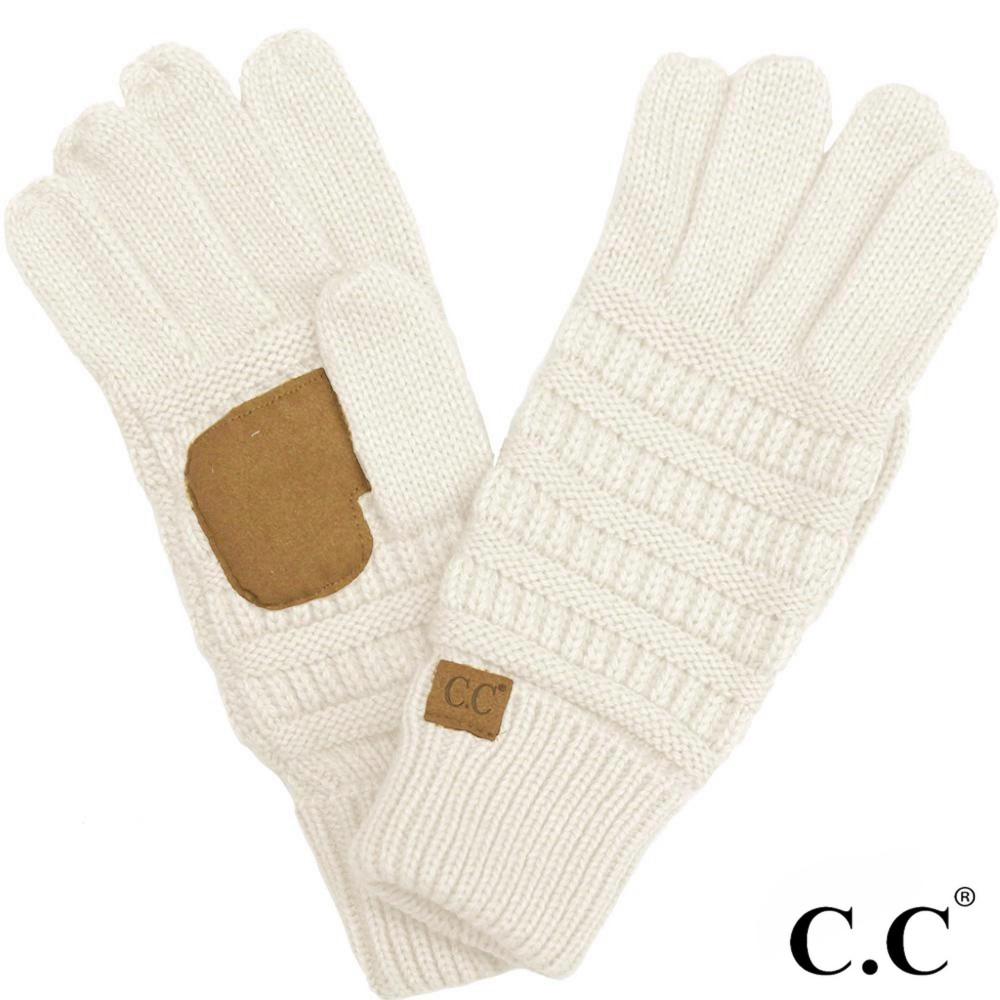 C.C G-20 Solid Ribbed Smart Touch Gloves. - Touchscreen Compatible - One size fits most - 100% Acrylic view 2