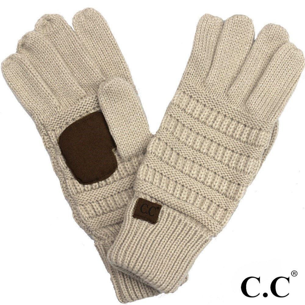 C.C G-20 Solid Ribbed Smart Touch Gloves. - Touchscreen Compatible - One size fits most - 100% Acrylic view 2