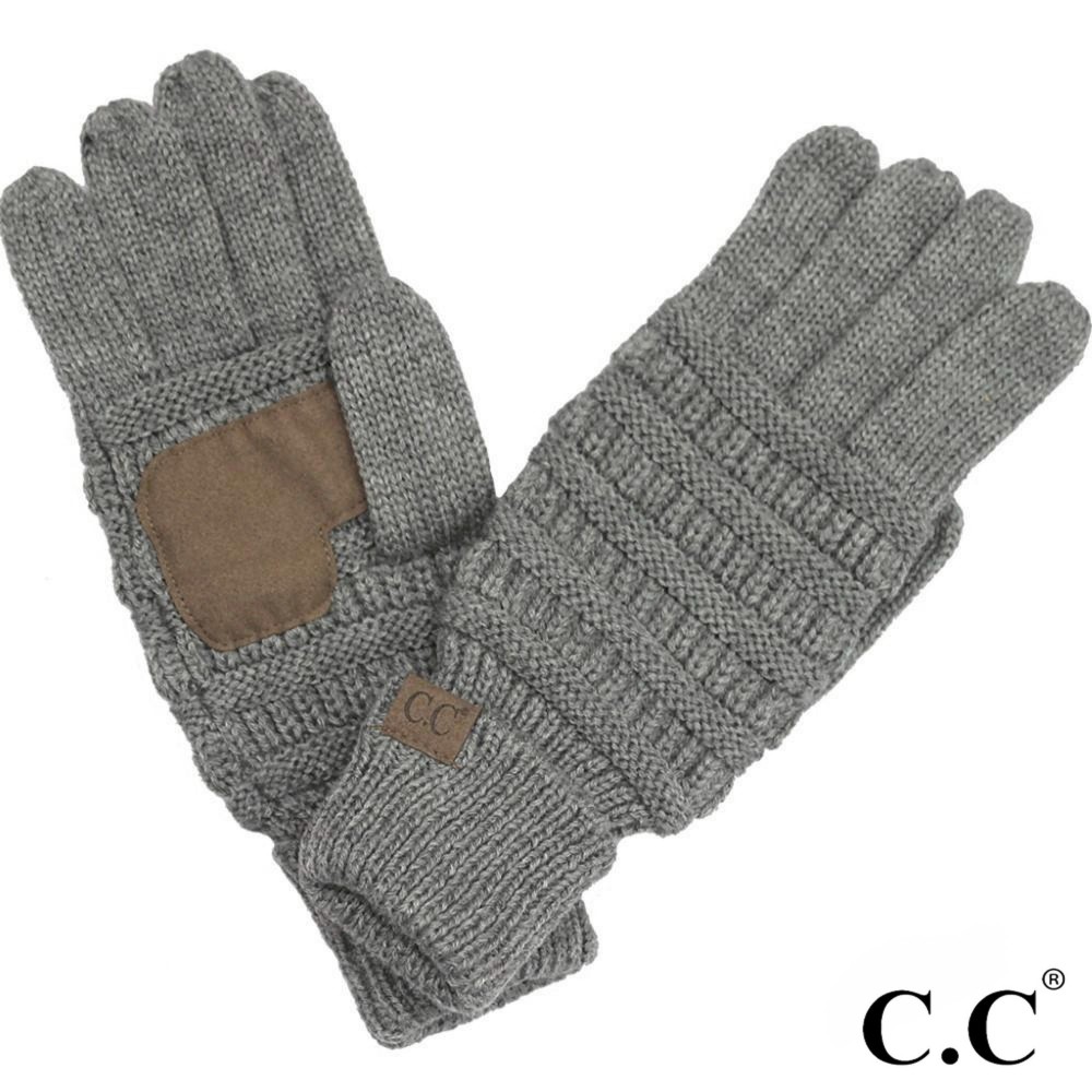 C.C G-20 Solid Ribbed Smart Touch Gloves. - Touchscreen Compatible - One size fits most - 100% Acrylic view 2
