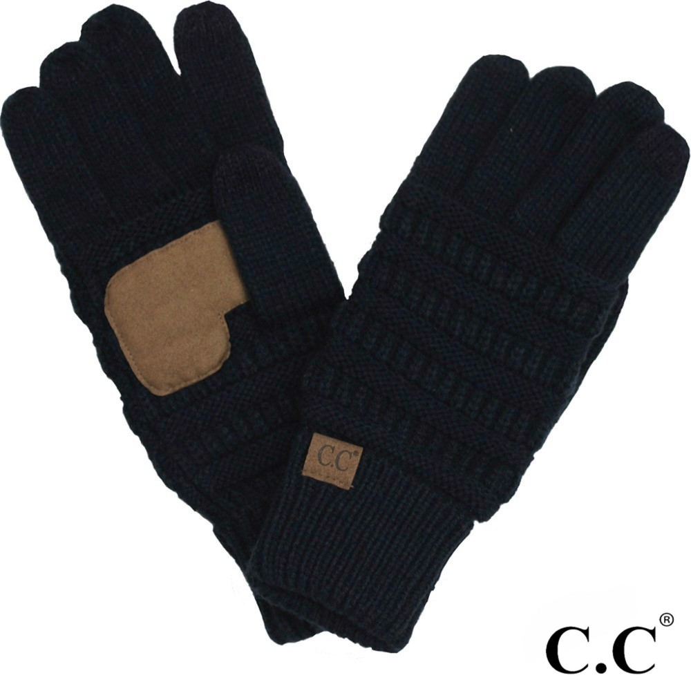C.C G-20 Solid Ribbed Smart Touch Gloves. - Touchscreen Compatible - One size fits most - 100% Acrylic view 2