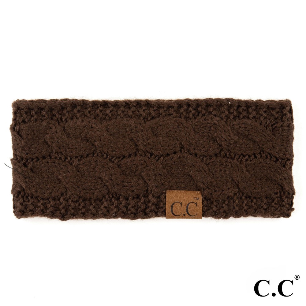 C.C HW-20 Solid Cable Knit Headwrap. - 100% Acrylic - One size fits most view 2