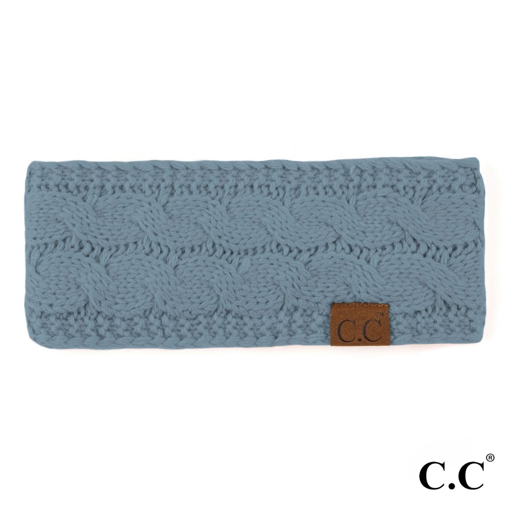 C.C HW-20 Solid Cable Knit Headwrap. - 100% Acrylic - One size fits most view 2
