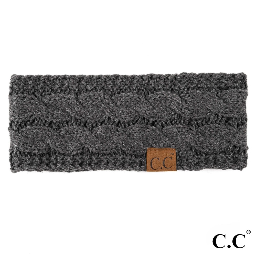 C.C HW-20 Solid Cable Knit Headwrap. - 100% Acrylic - One size fits most view 2