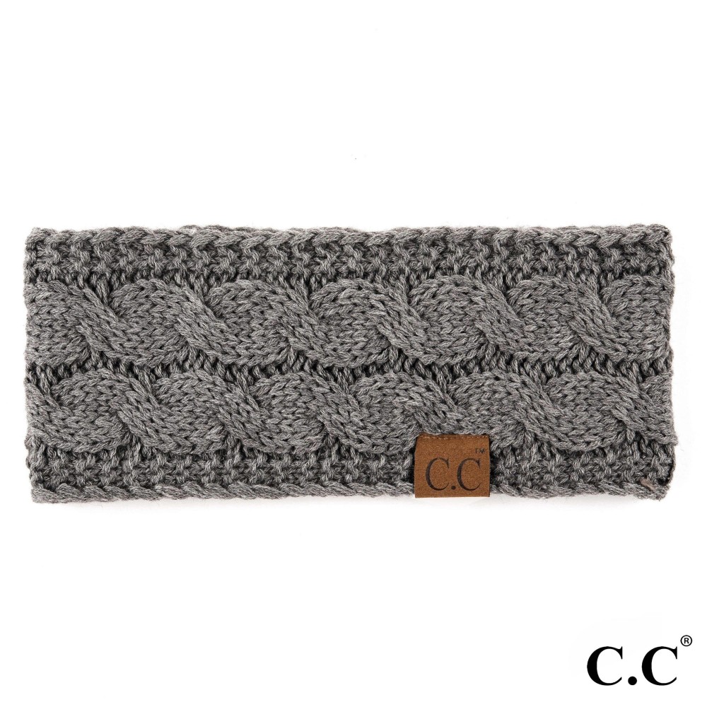 C.C HW-20 Solid Cable Knit Headwrap. - 100% Acrylic - One size fits most view 2