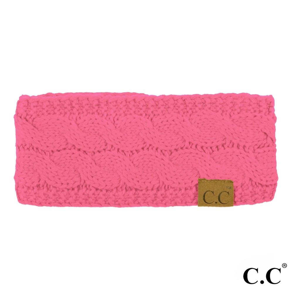 C.C HW-20 Solid Cable Knit Headwrap. - 100% Acrylic - One size fits most view 2