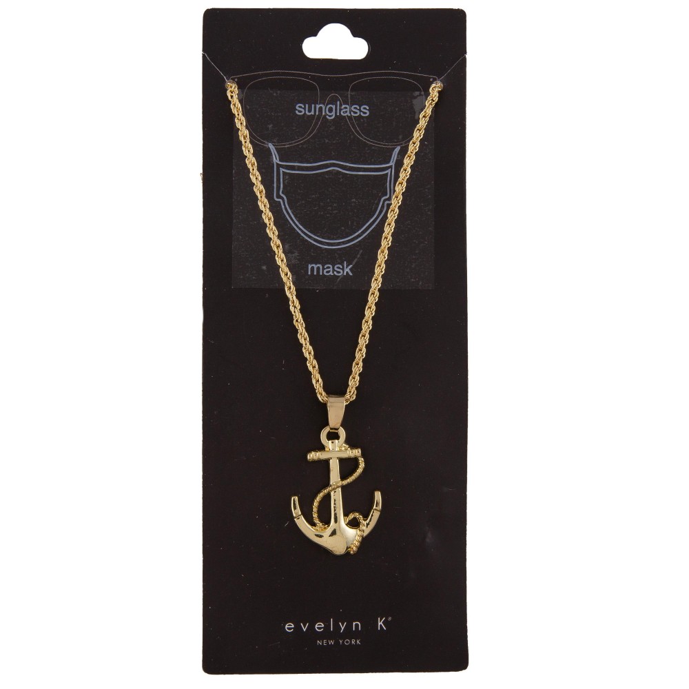 Do everything in Love Brand Anchor Charm Sunglasses Chain Holder / Mask Holder. - Holds Sunglasses or Mask Around Neck - Approximately 30" L - Anchor 1.25" view 2