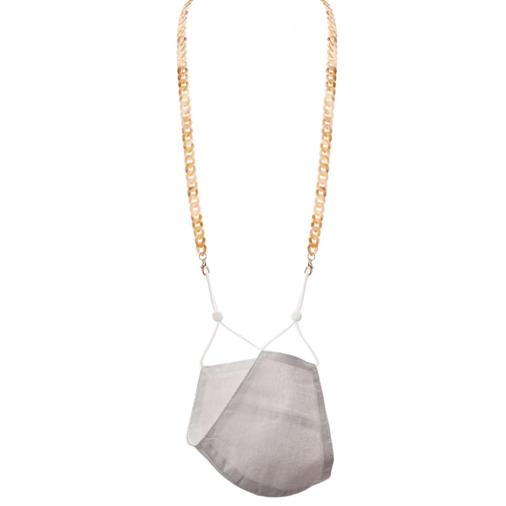 Resin Chain Link Fashion Face Mask Chain Lanyard. - Secures Face Mask, Sunglasses or ID - Detachable Clip - Approximately 30" L view 2